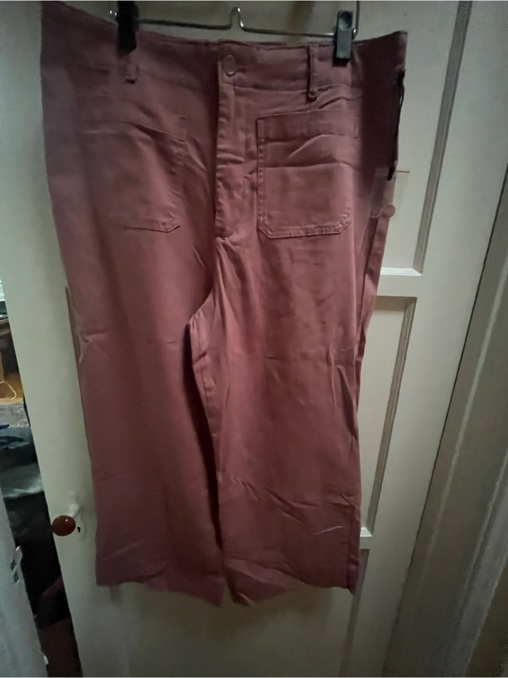Kathy Ireland Women’s Casual Wide Leg Crop Pants in Dusty Rose Size 16